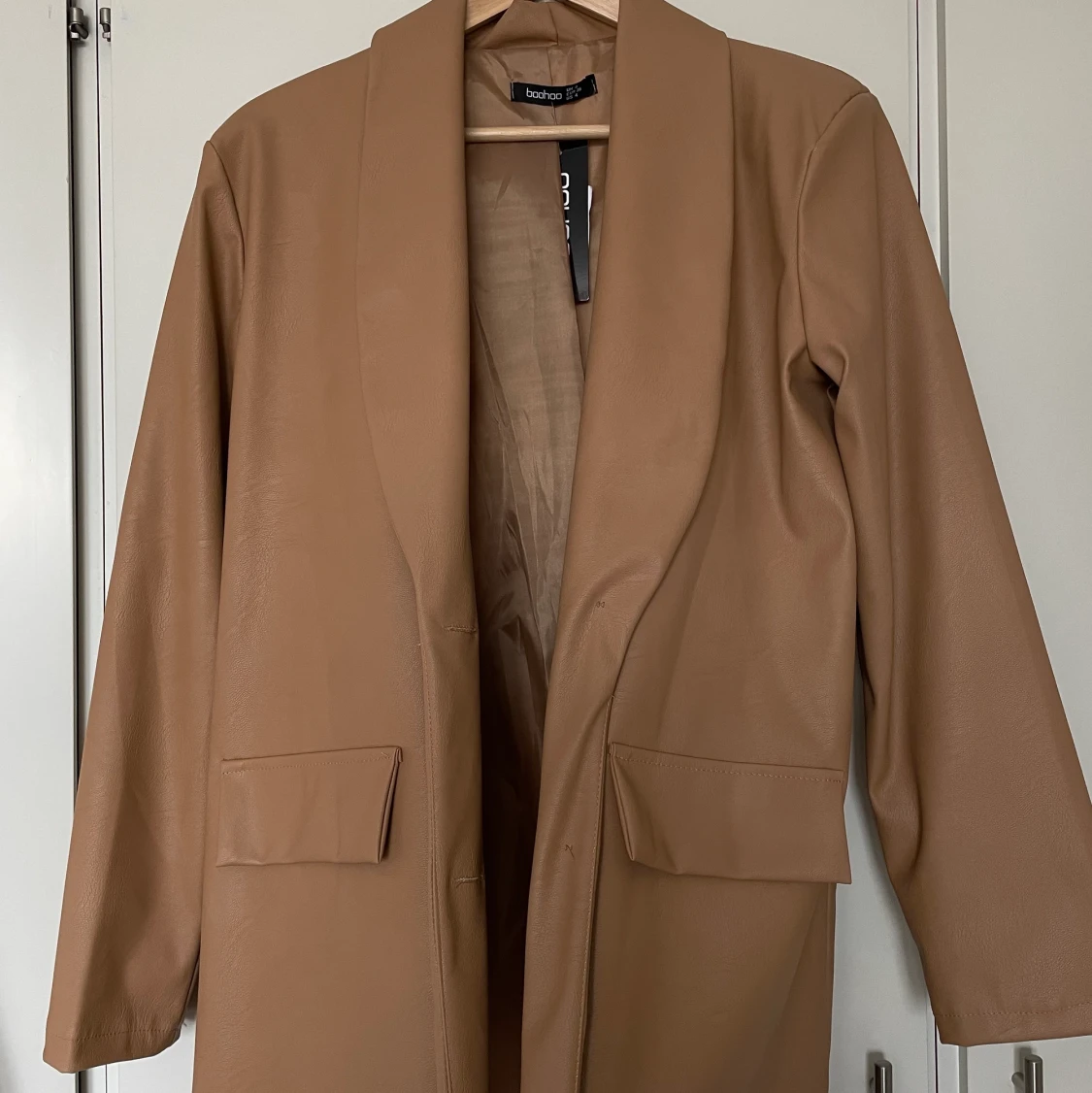 Brun fakeläder kavaj - 90