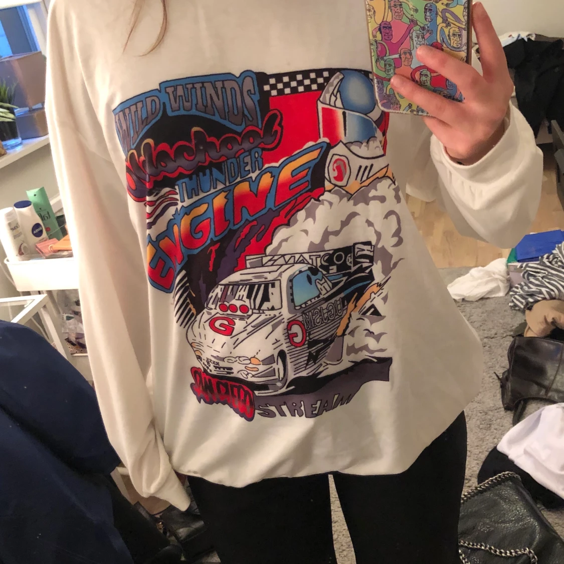 Sweatshirt med tryck