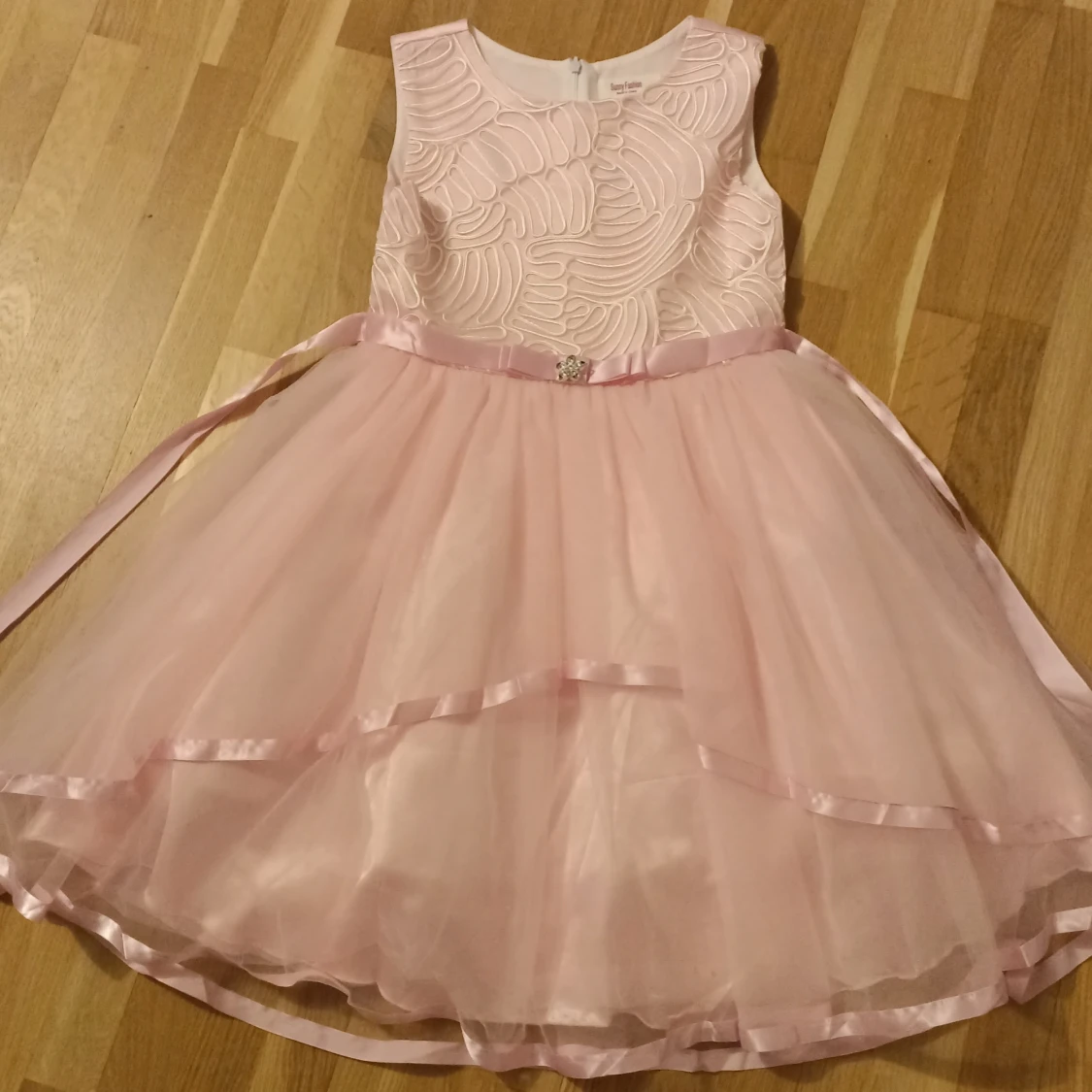 Girls Dress Flower pink belted - 90