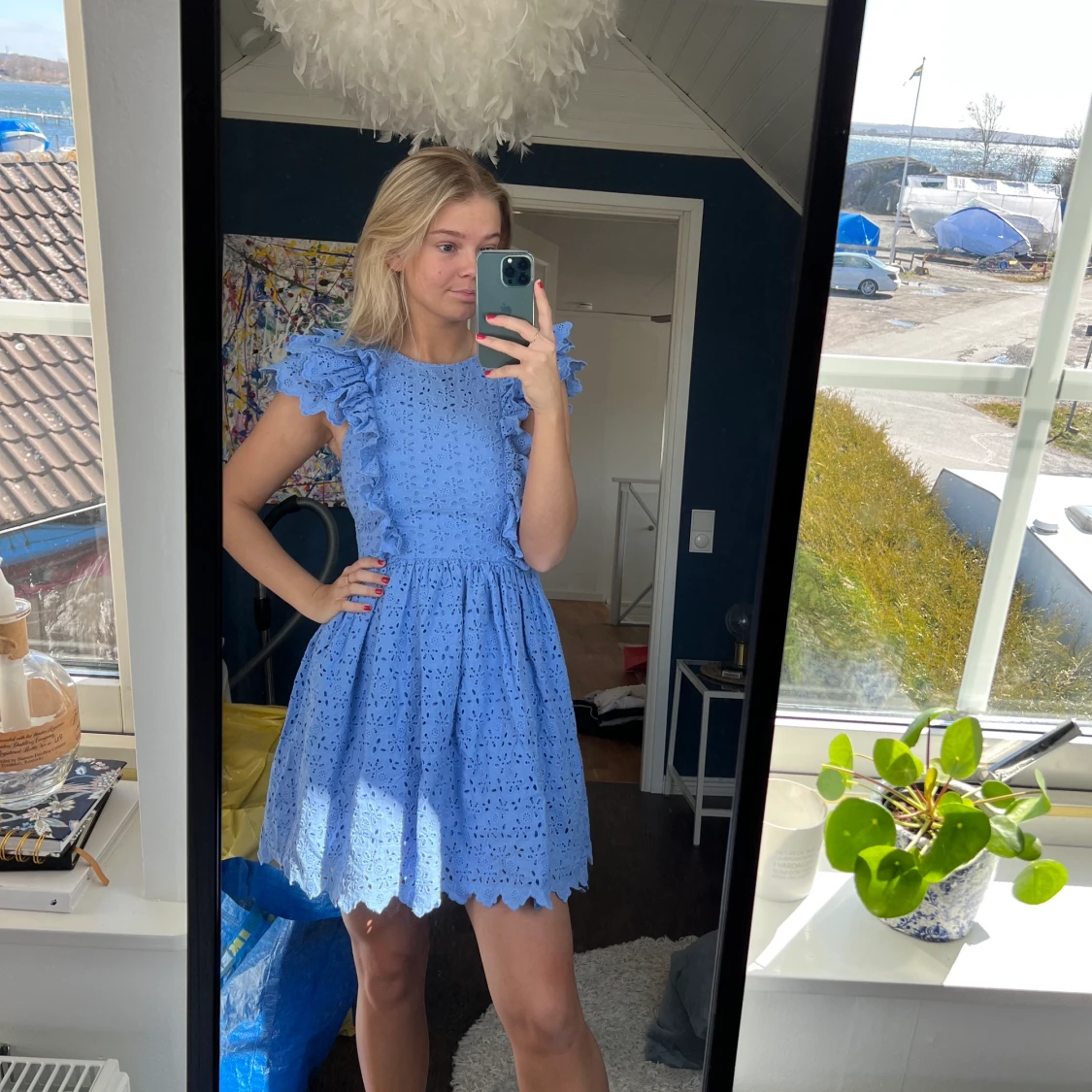 Blå sommarklänning stlk 34