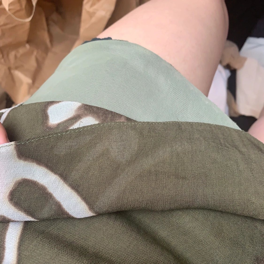 Tunn militär grön kjol - 90