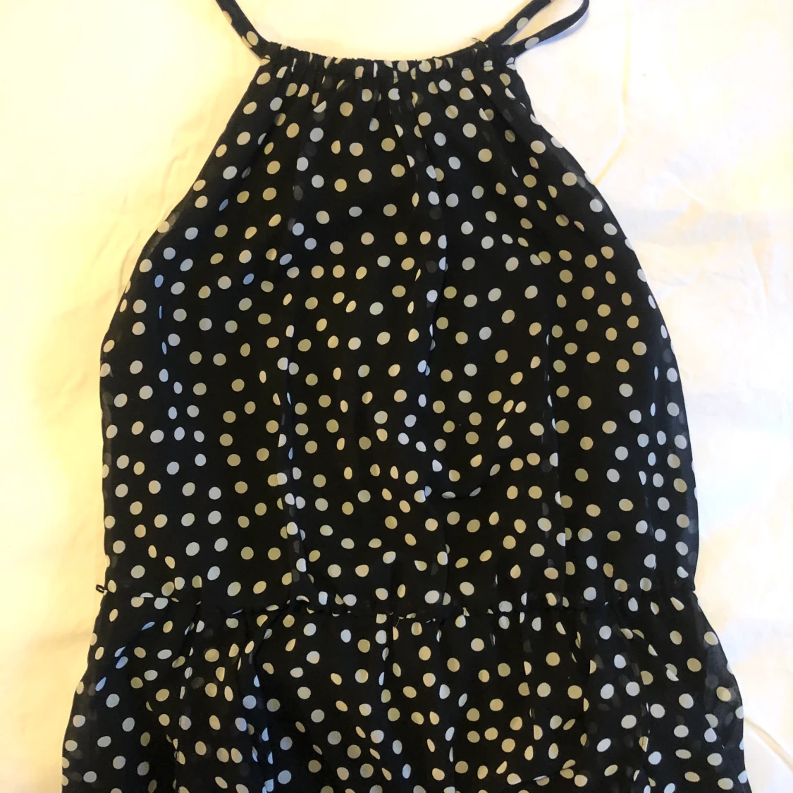Black dress with white polkadots