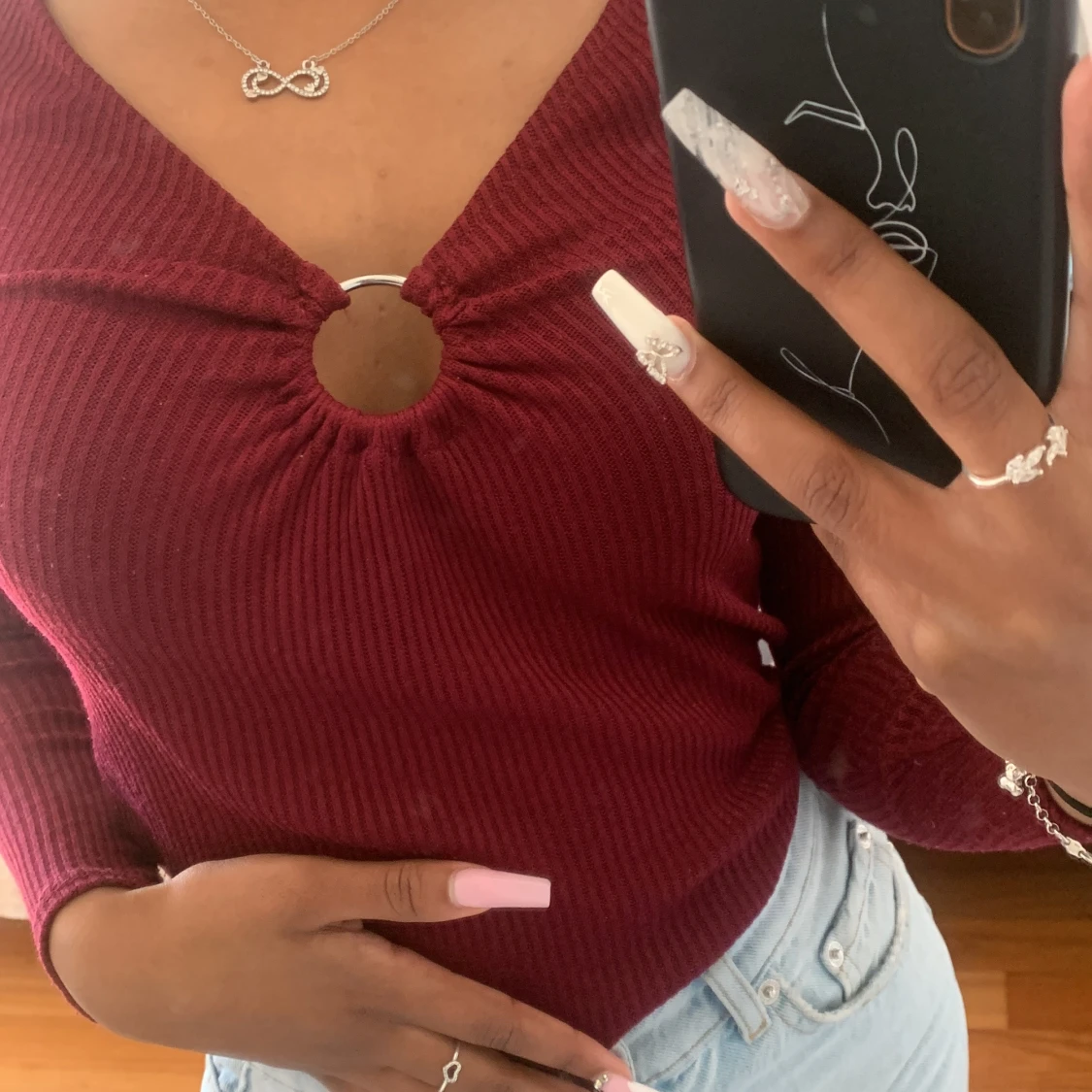 Vinröd topp Xs - 91