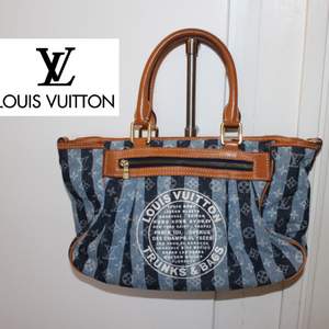 Louis Vuitton handväska i jeans och läder 