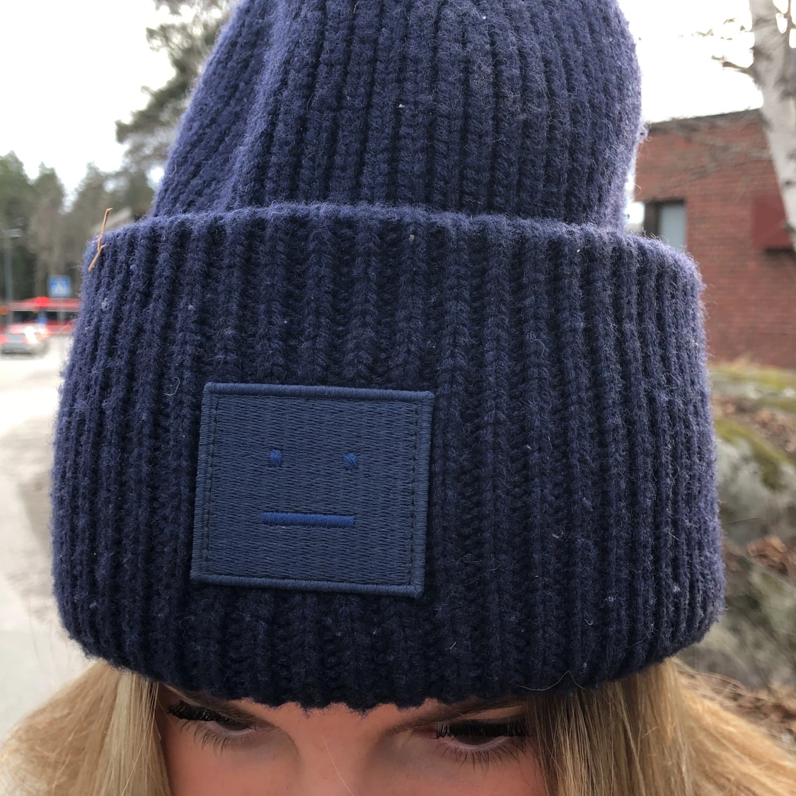 Marin blå Acne mössa  - 90