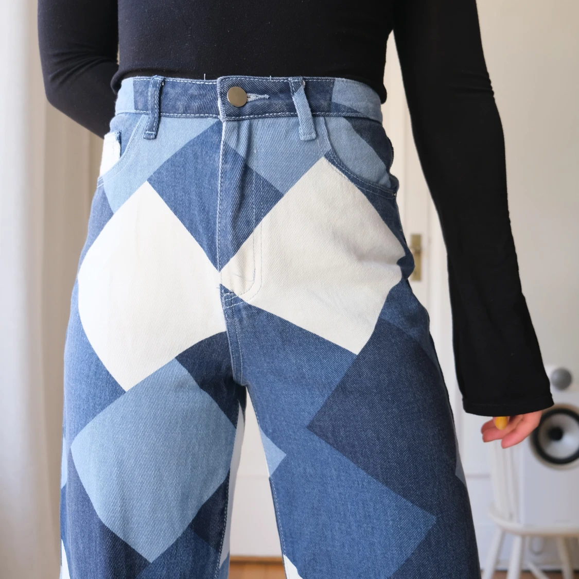 Mönstrade vida jeans i storlek 36 - 91