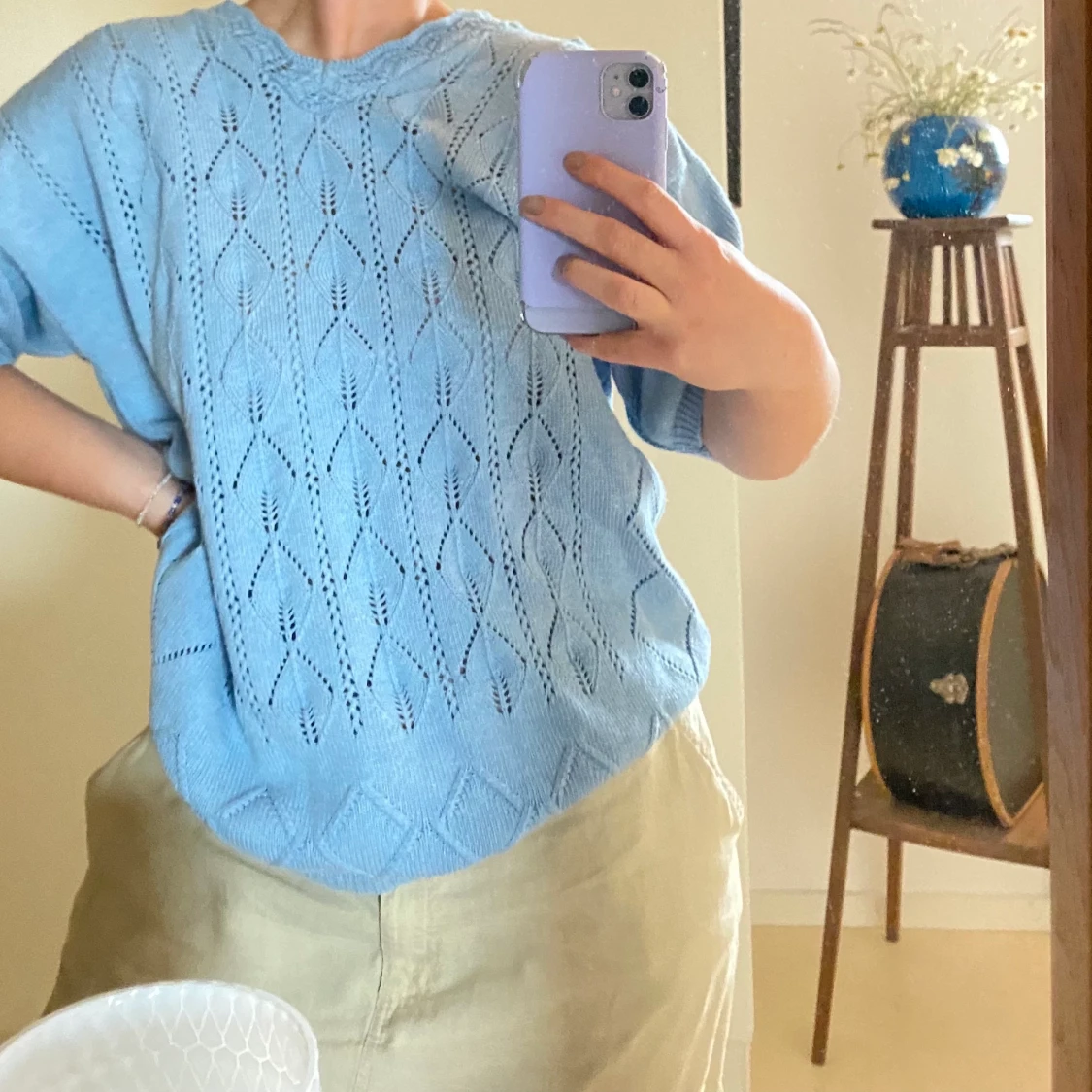 Hålstickad tröja🤍