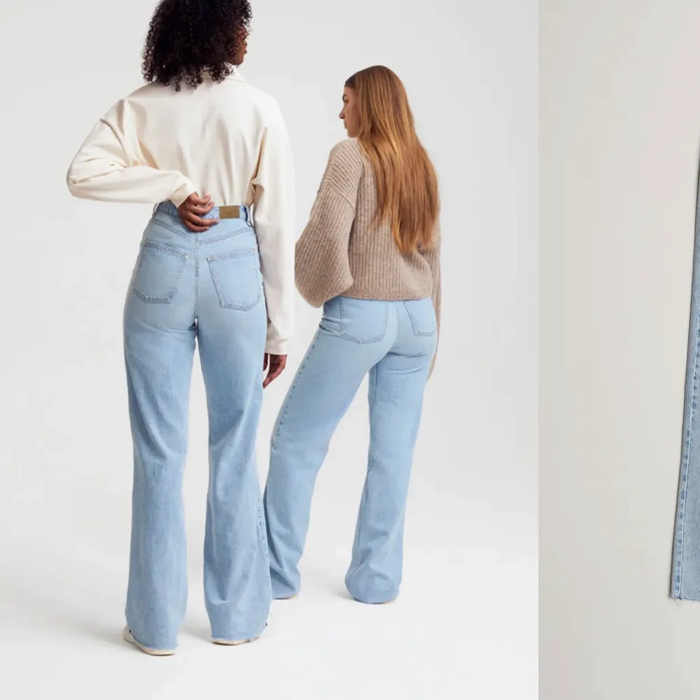 Säljer dessa raka jeans från Gina Tricot som är slutsålda på hemsidan i strl 32. Knappt använda pga för små. Nypris låg på 599 men säljer nu för 200. Hör av er ifall ni vill ha fler bilder💕. Jeans & Byxor.