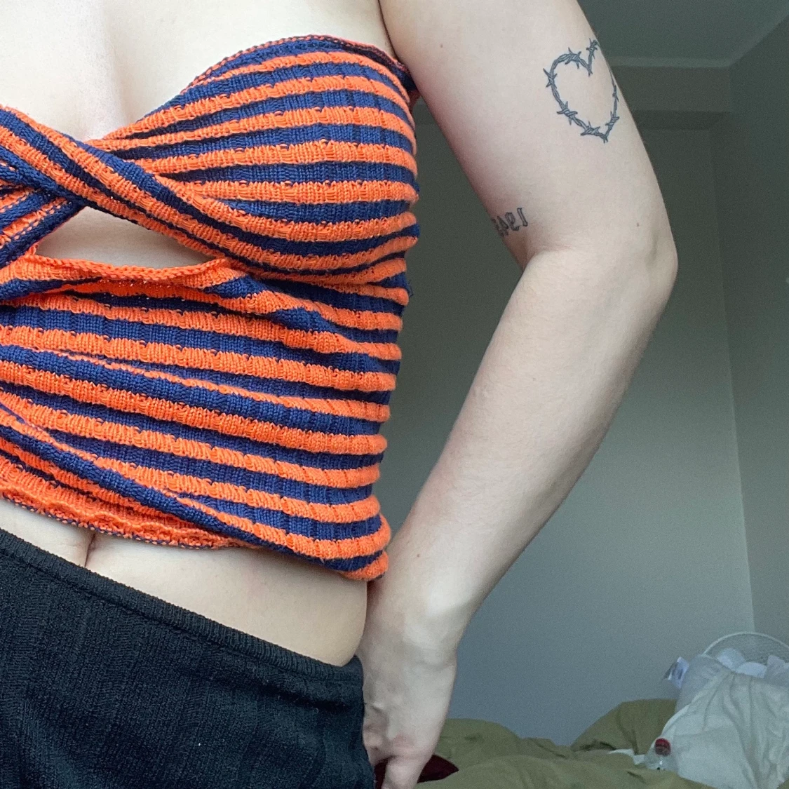 randigt linne storlek M - 90