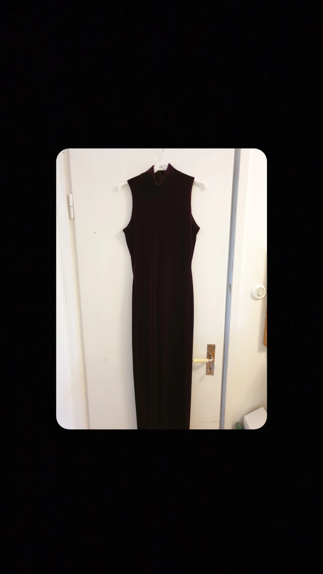 Vinröd/lila sammetsklänning - 90