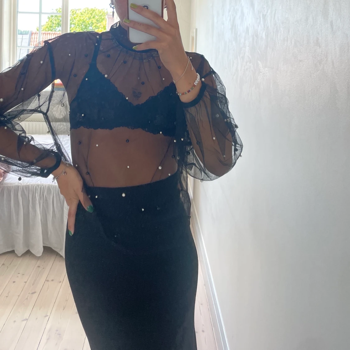 Meshtröja med detaljer