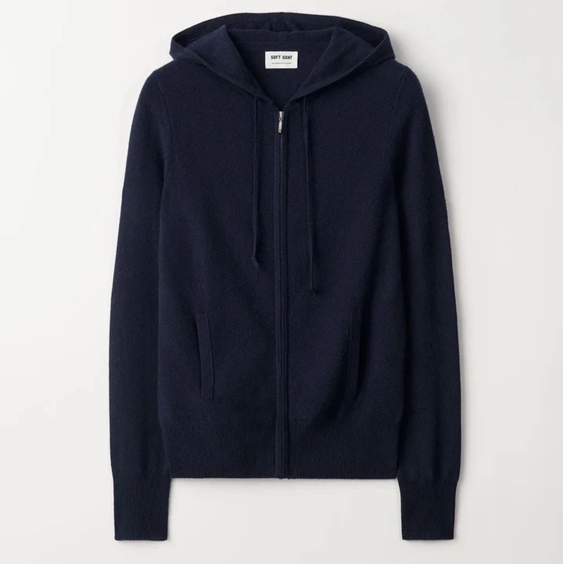Soft Goat Navy Cashmere Zip Up