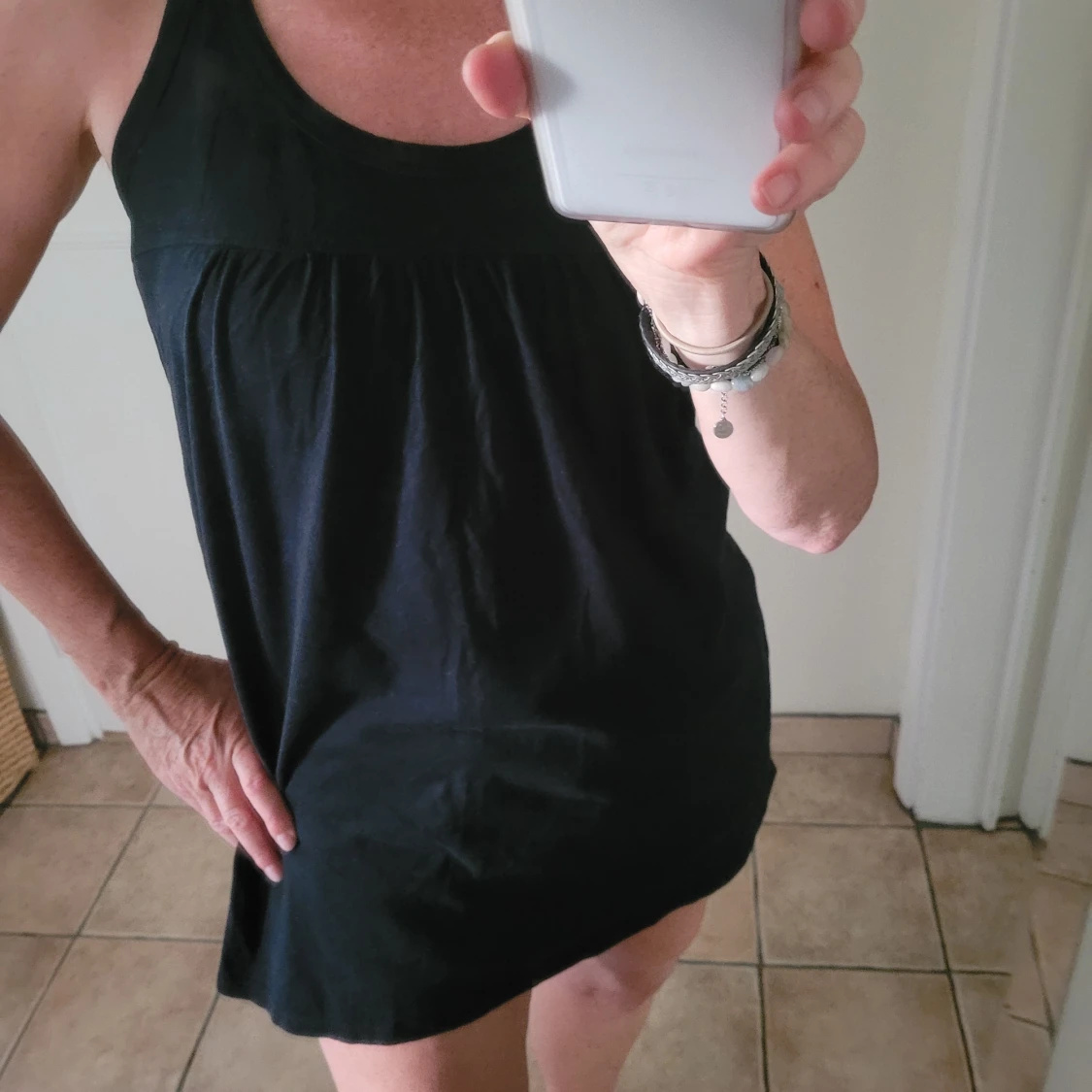 Svart kort Klännning/Linne stl.S - 90