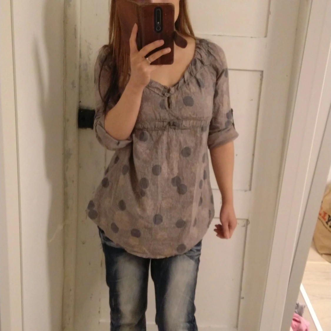 Grå blouse 34/36 - 90