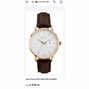 GANT Damklocka  - Gant Park Hill II - Damklocka i roséguld med brunt läderarmband - Brun läder damklocka
