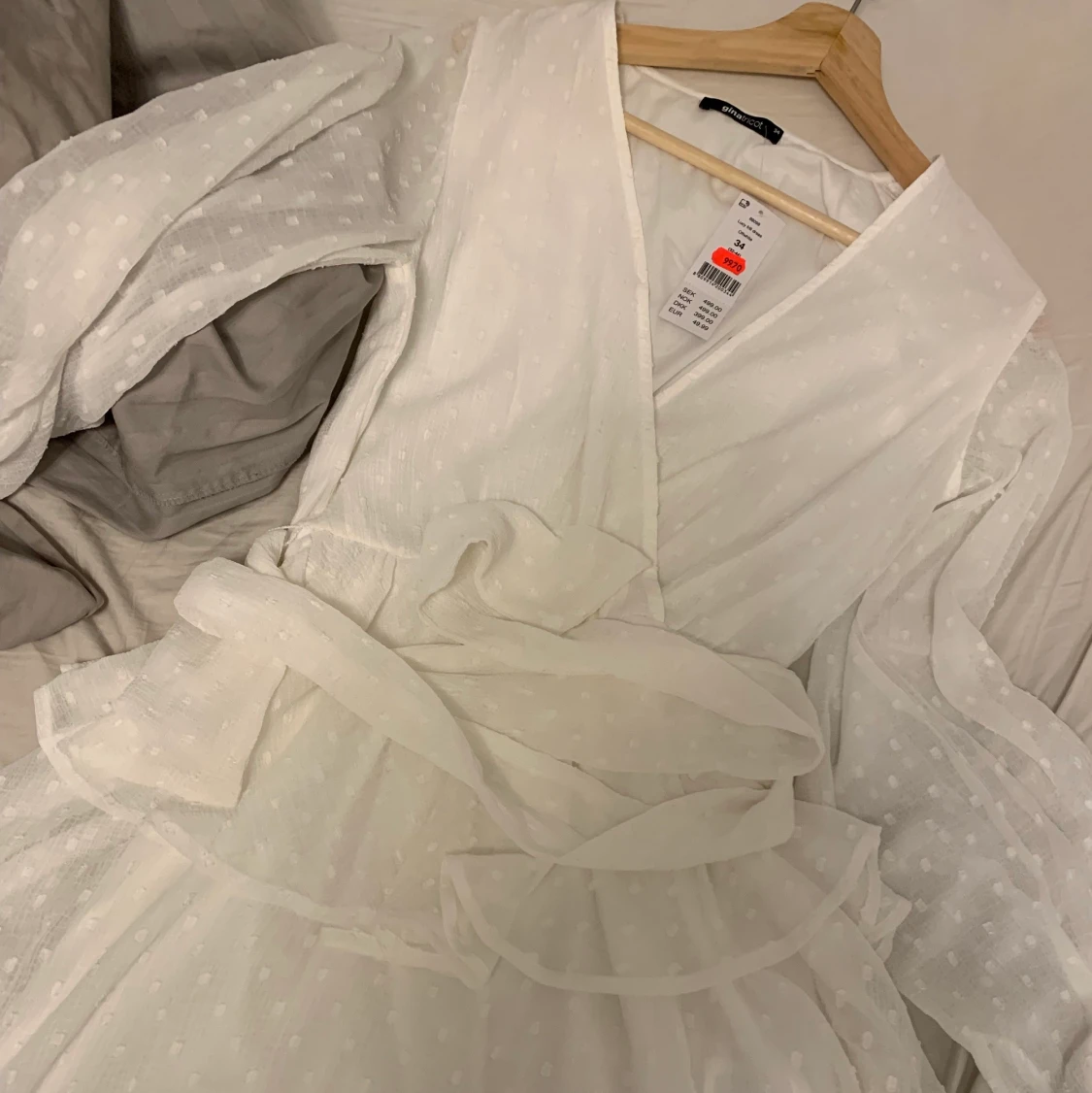 Vit sommar klänning  - 90