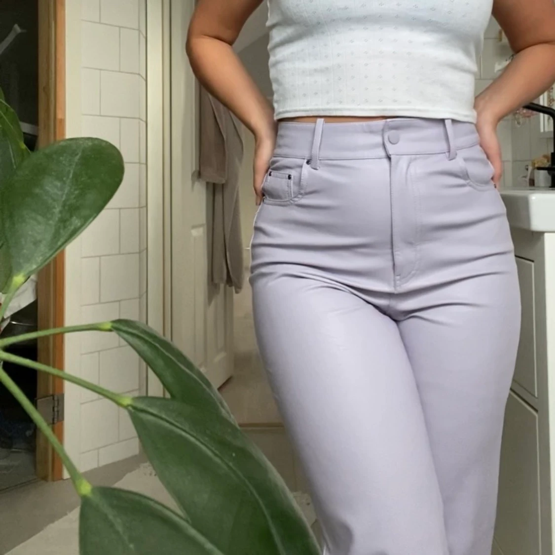 Zara fakeskinn byxor - 90