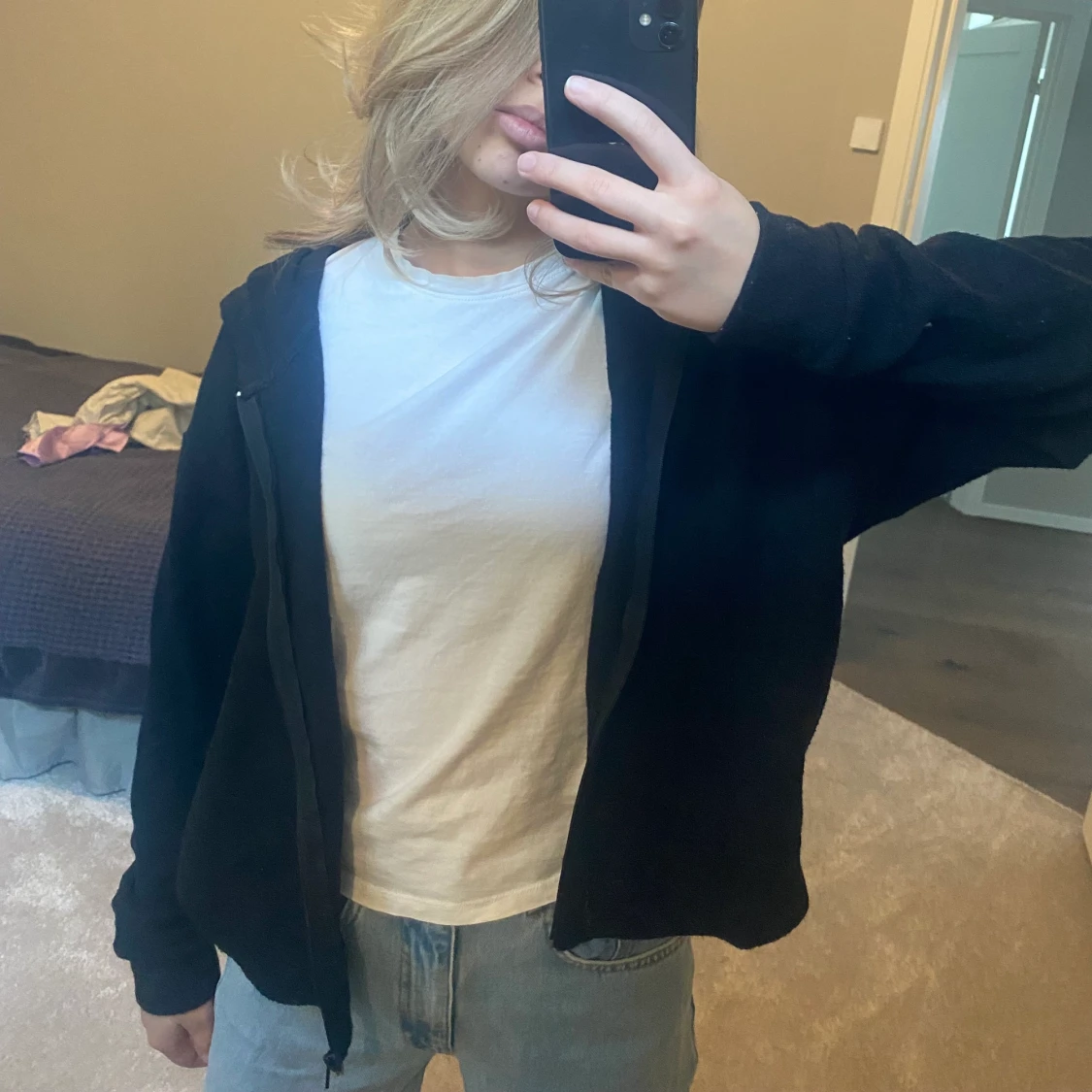 Stickad zip tröja - 90