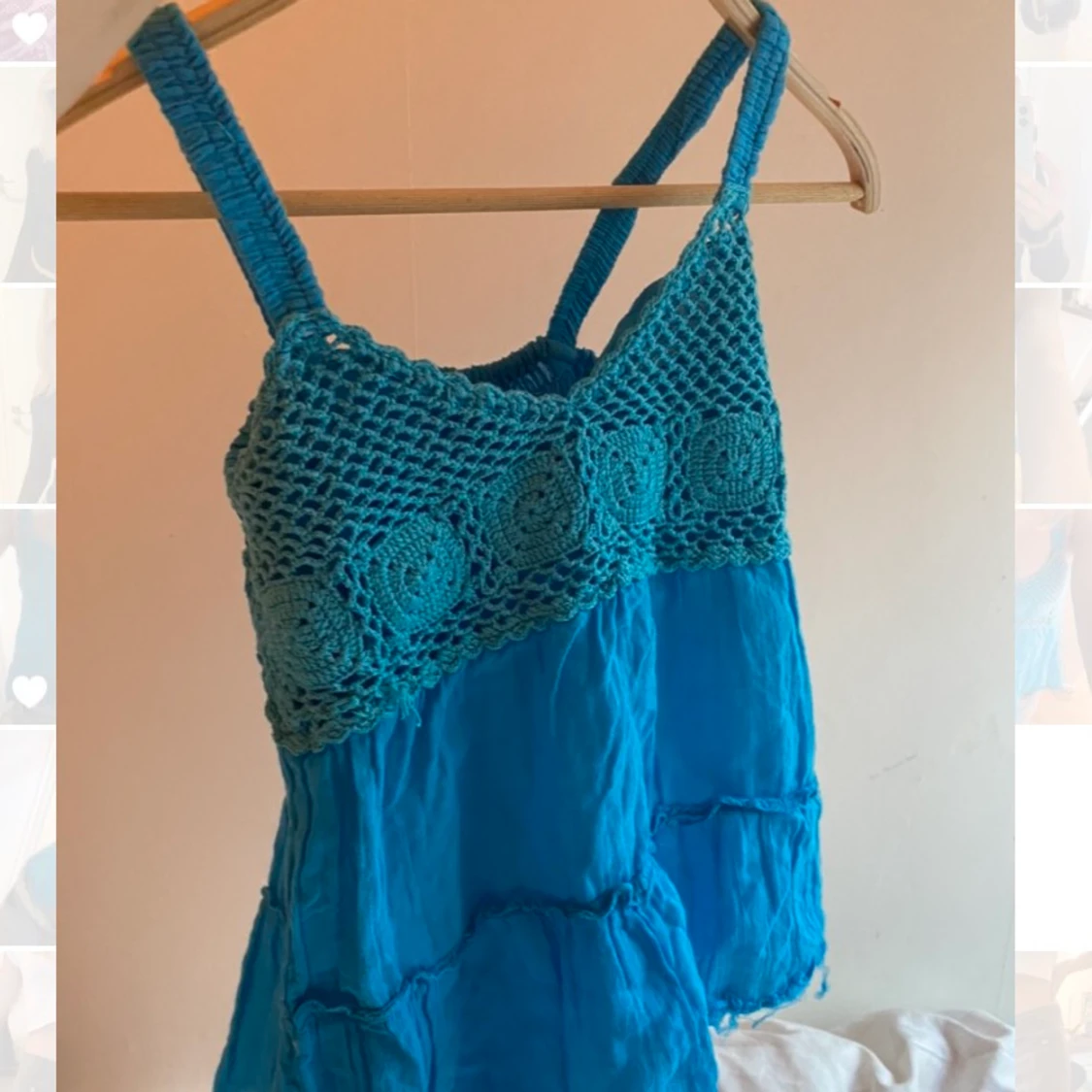 Blå blus/linne - 90