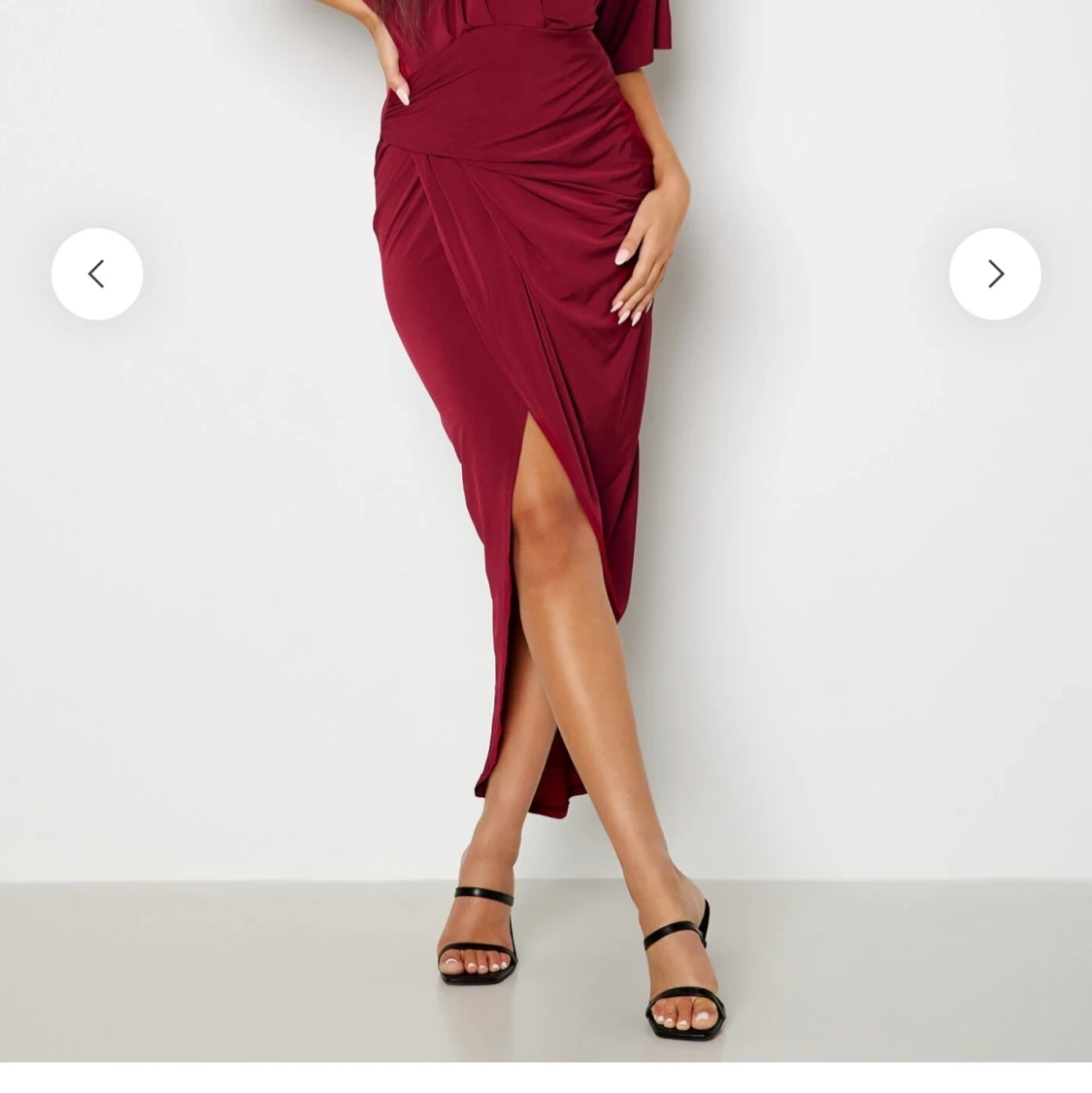 Kimono Sleeve rouch dress wine  - 91