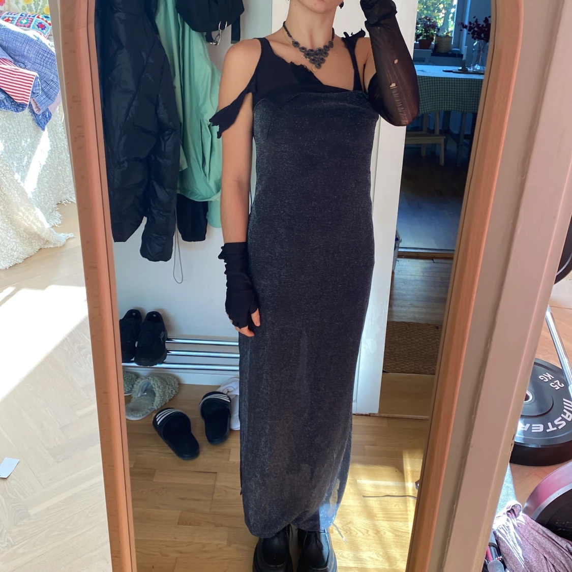 lurex long party dress