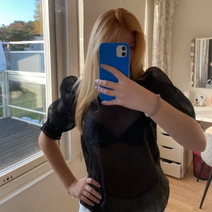 Genomskinlig blus - Superfin genomskinlig svart blus 