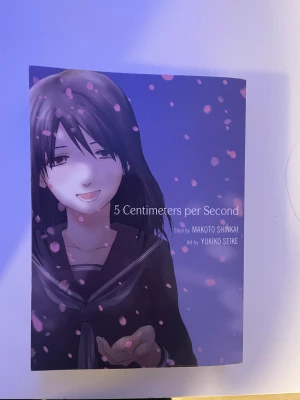 5 centimeter per second - ”5 centimeter per second”, bra manga inplastad. Använt skick, men inga defekter inne på sidor. Nypris kring 180, jag köpte den på science fiction bokhandeln i Malmö.
