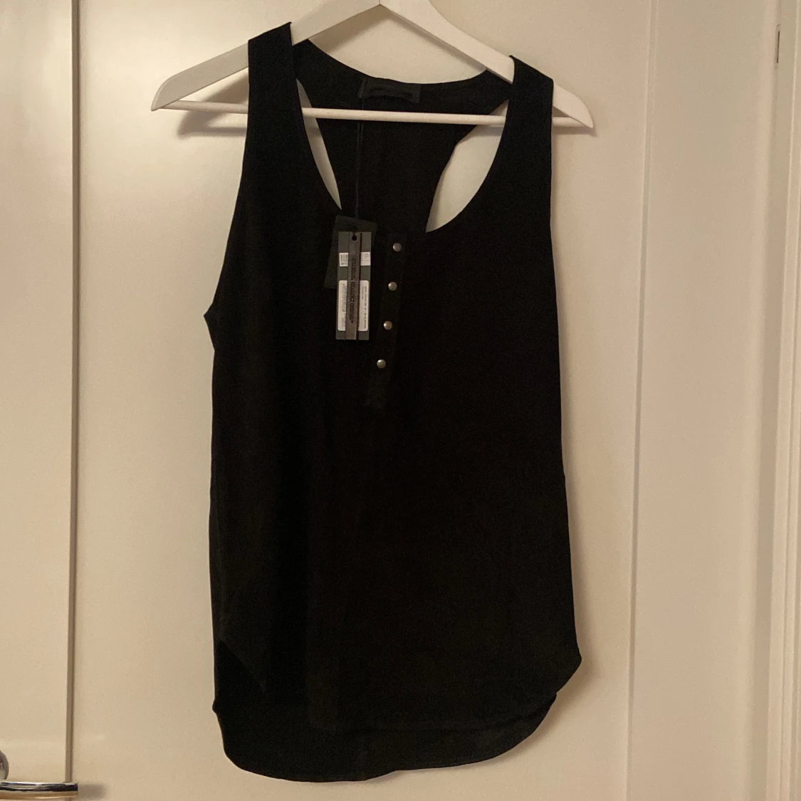 Diesel black gold leather tank top