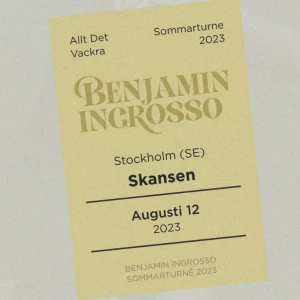 Benjamin Ingrosso konsert -Stockholm  - Säljer min Benjamin Ingrosso konsert biljett då jag insåg att jag är bortrest då, det är 12 augusti på Skansen! Skriv  till mig angående info och allt möjligt ❤️