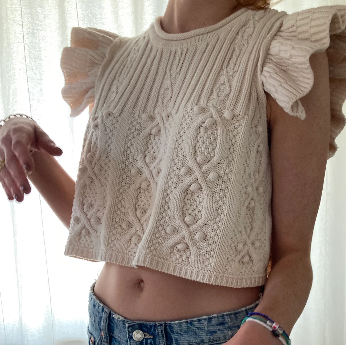 Zara stickad sommar topp 