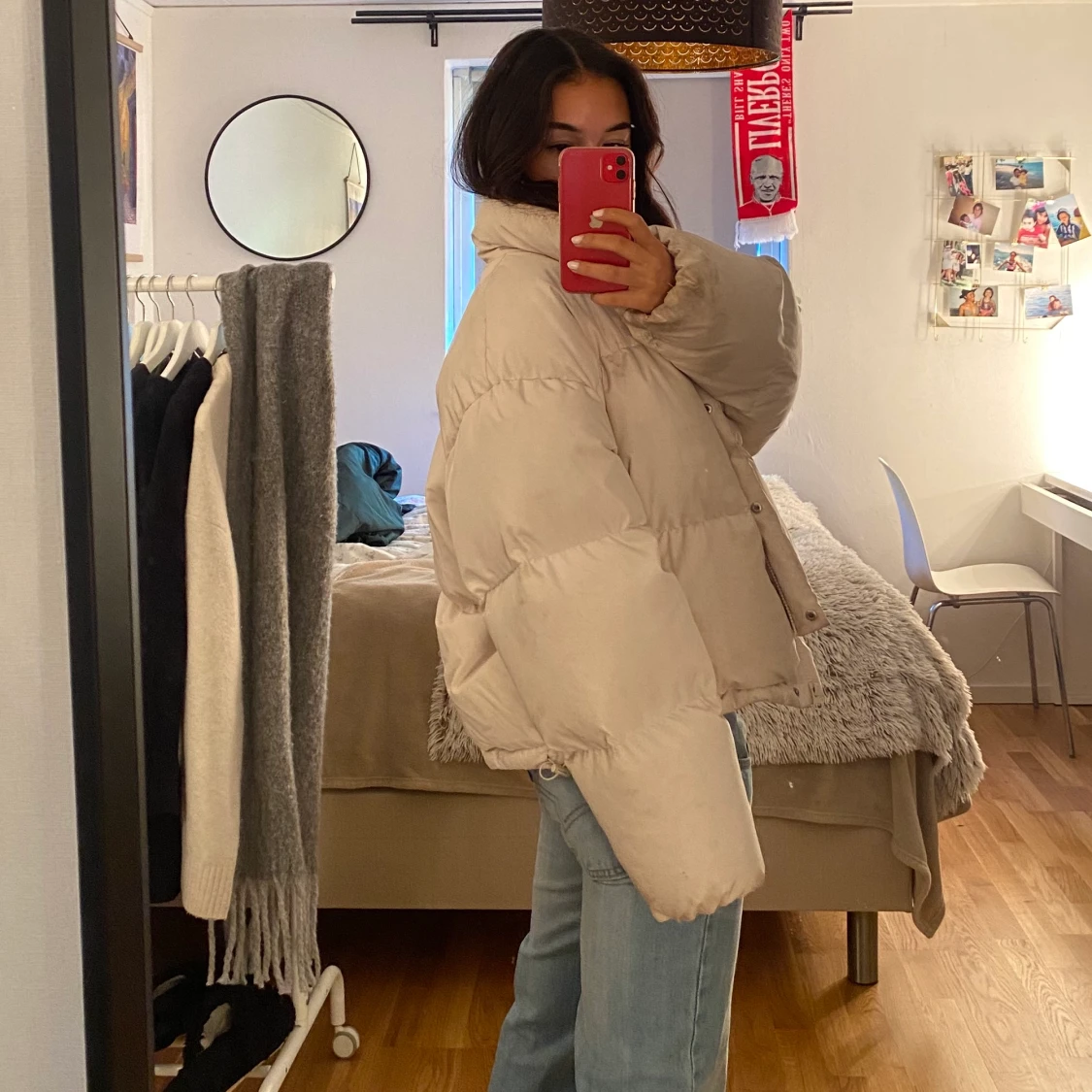 Vit pufferjacka - 90