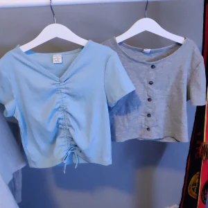 Två t-shirt toppar - Hejsan🤗! Jag säljer två supefina t-shirt toppar i bra kvalitet och andvända 1 gång, säljer pga att de är försmå. Hoppas ngn vill köpa💗🤗!