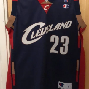 Basket jersey - En vintage LeBron James Cleveland Cavaliers jersey från Champion. Använd ett fåtal gånger och är i bra skick fortfarande. Condition: 8/10