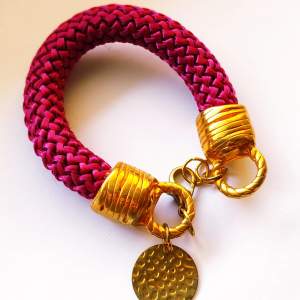 Bordeaux handmade bracelet with gold elements, new, 19-21cm length