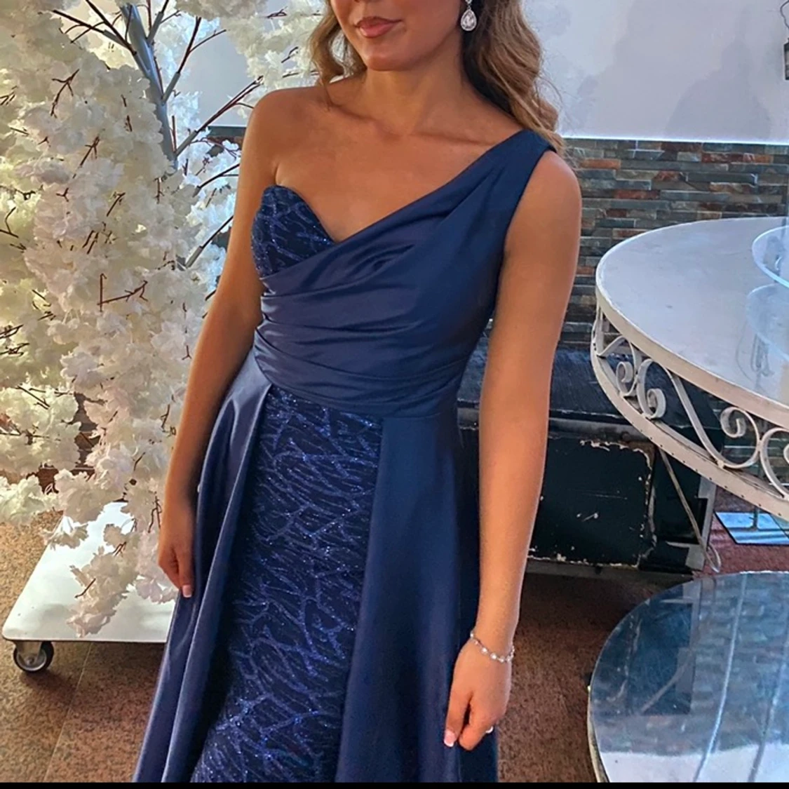 Marinblå balklänning 