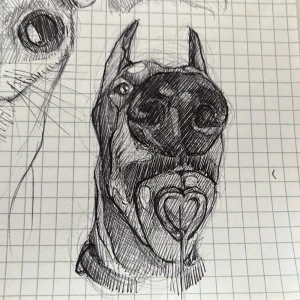 Enkel sketch - Tar beställningar då jag målar en enkel sketch på valfritt djur mm. Jag är öppen för det mesta :) Bilden skickas på post (frakt) eller som en digital bild. Du väljer självklart om det ska vara helvit bakgrund eller rutigt 🤙