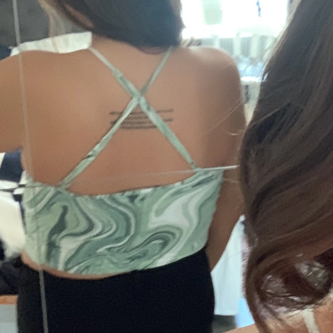 Grön mönstrad topp - 90