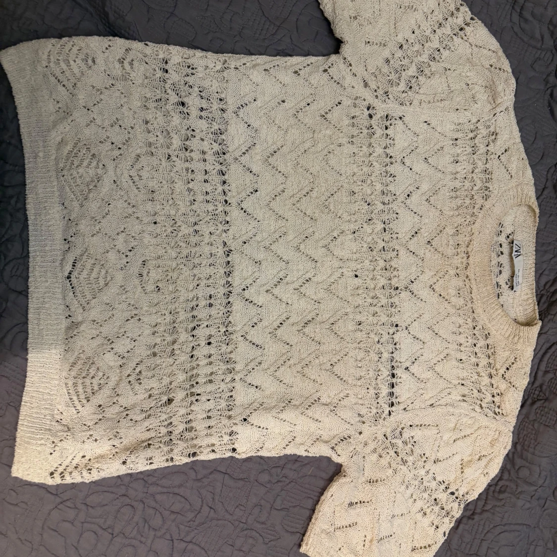 Vit stickad topp från Zara - 3