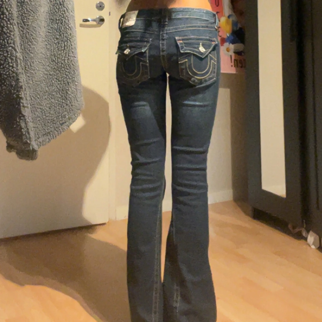 Mörkblå bootcut jeans - 1