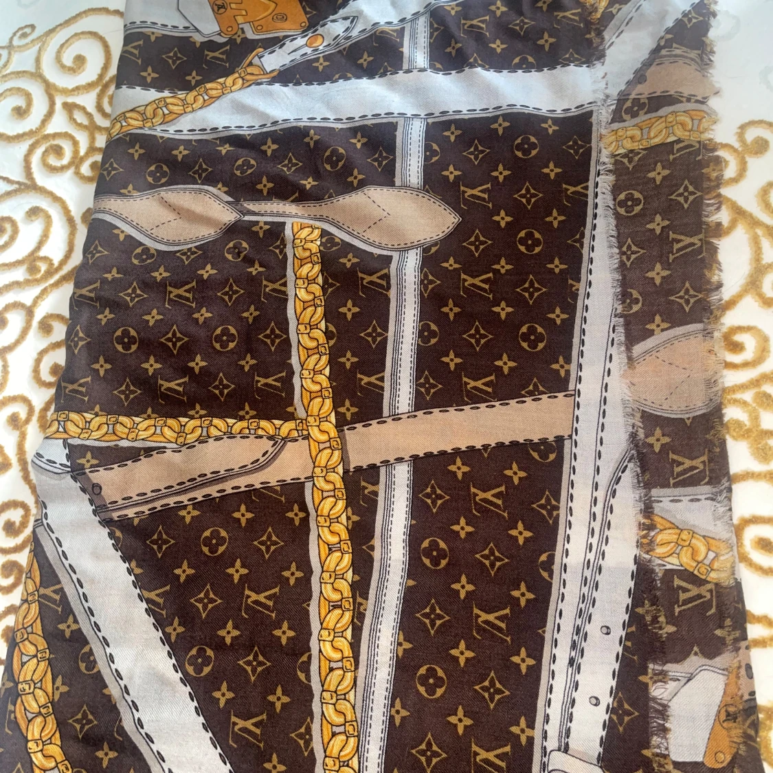 Louis Vuitton brun monogram halsduk - 1