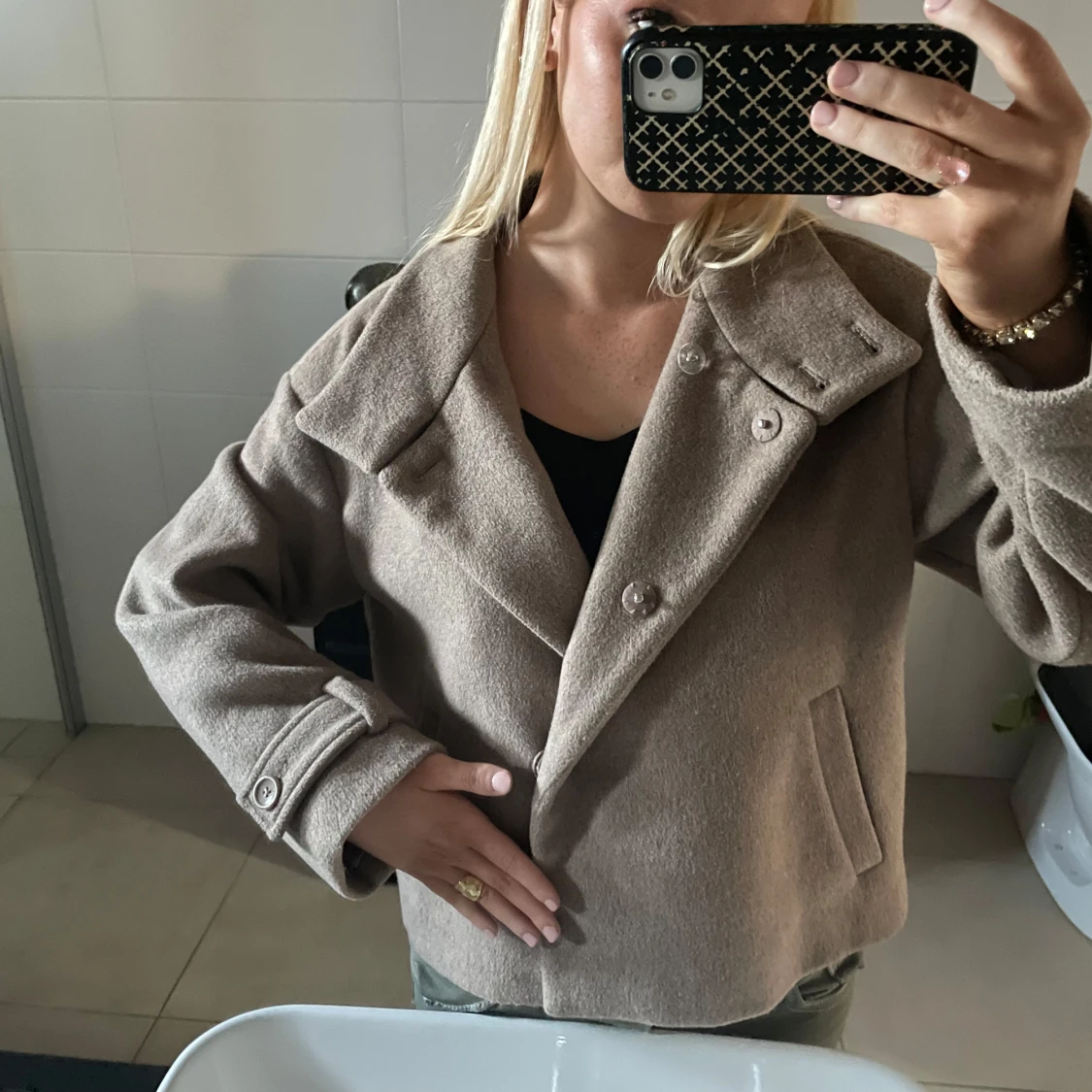 Beige ulljacka från NA-KD, stl 38 - 1