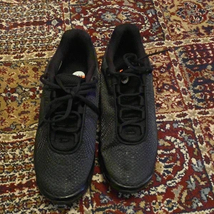 Nike Air Max DM svarta sneakers EUR 43 - Svarta Nike Air Max sneakers med mesh-överdel och synliga luftkuddar i sulan. Snygg sportig look med snörning och rund tå. Perfekt för dig som gillar streetstyle och vill ha bekväma skor med cool design. US 9.5, UK 8.5.  HELT NYA 