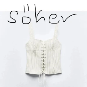 Vit randig korsett med snörning - Söker denna toppen från Zara, skriv om du säljer. Strl xs,s eller m