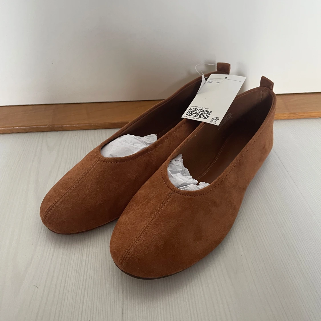 Bruna mocka ballerinas från H&M - 1