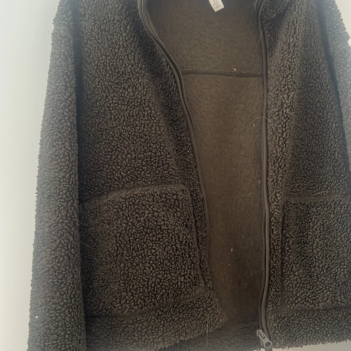 Mörkbrun teddyjacka XS - 2