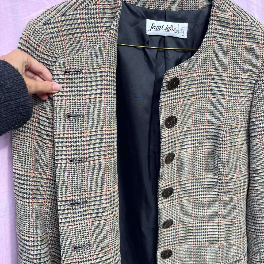 Rutig kavaj från Jean Claire, stl 38 - 4