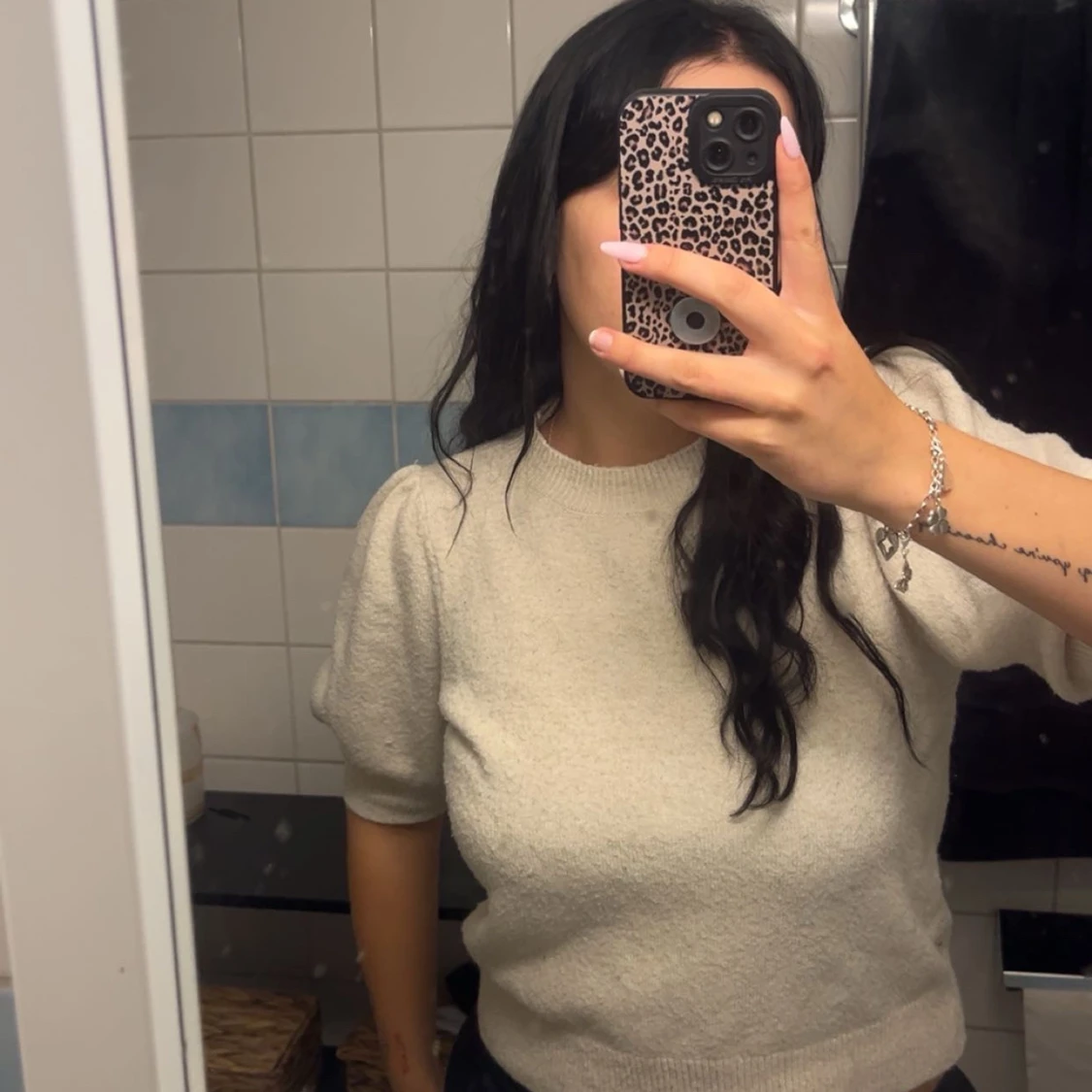 Beige stickad tröja Vero Moda S