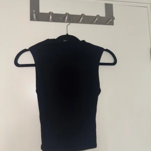 Svart ärmlös topp - Snygg svart ärmlös topp med hög hals. Perfekt för en stilren look och kan matchas med olika outfits. Enkel och elegant design.