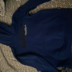 Hoodrich hoodie - Säljer en blå hoodie från Hoodrich i storlek XL (13-15 år). Tröjan har huva, magficka och tryckt logga på bröstet. Perfekt för dig som gillar streetwear och vill ha en bekväm och snygg tröja.