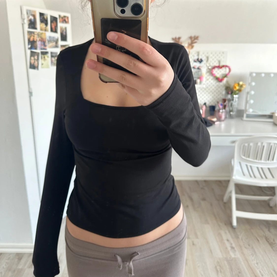 Svart långärmad topp från H&M - 4